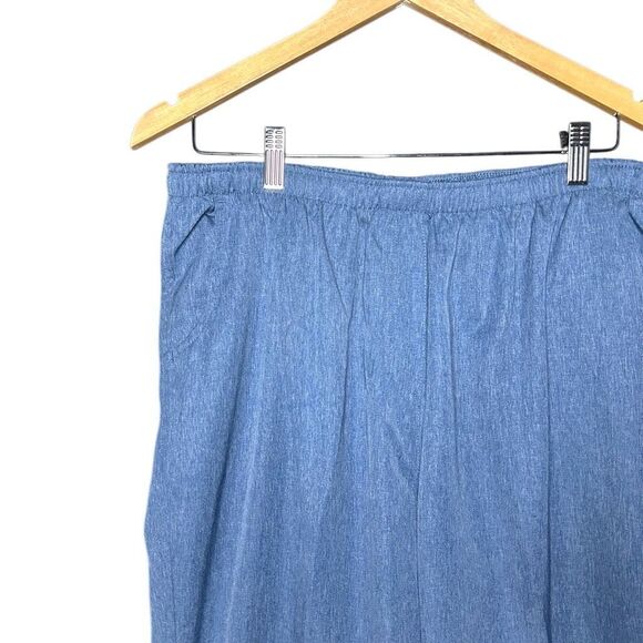 Kim Rogers Blue Short Sleeve Blouse Top Size L & Capri Shorts Size 16P 2 Piece - Picture 8 of 13